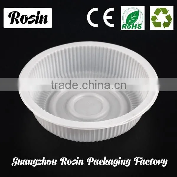 Disposable take away plastic salad bowl with lid