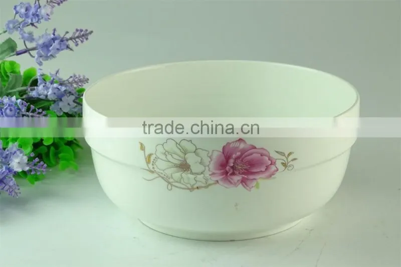 Chaozhou Supplier stocked Wholesale 7.87inch White Ceramic bowls with flower decal household bowls