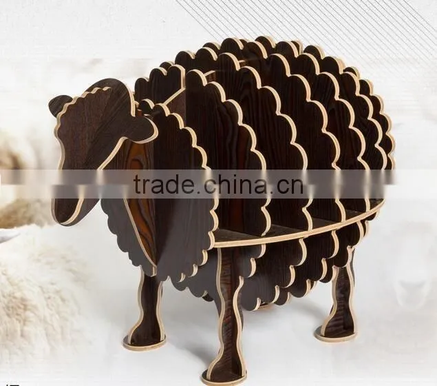 Art deco furniture lovely sheep wood shelf new bookshelf modern design