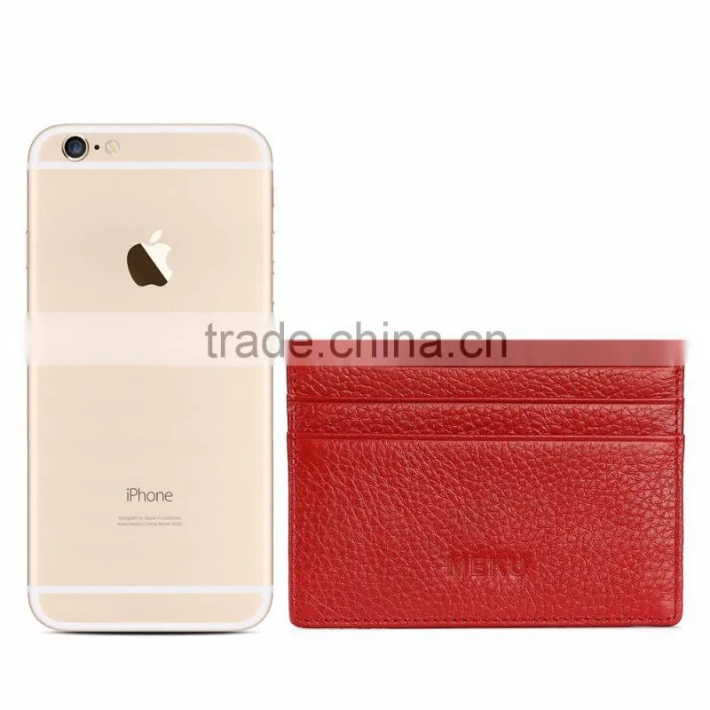 Utral Slim genuine Leather Wallet Credit Card Case Sleeve Card Holder With ID Window