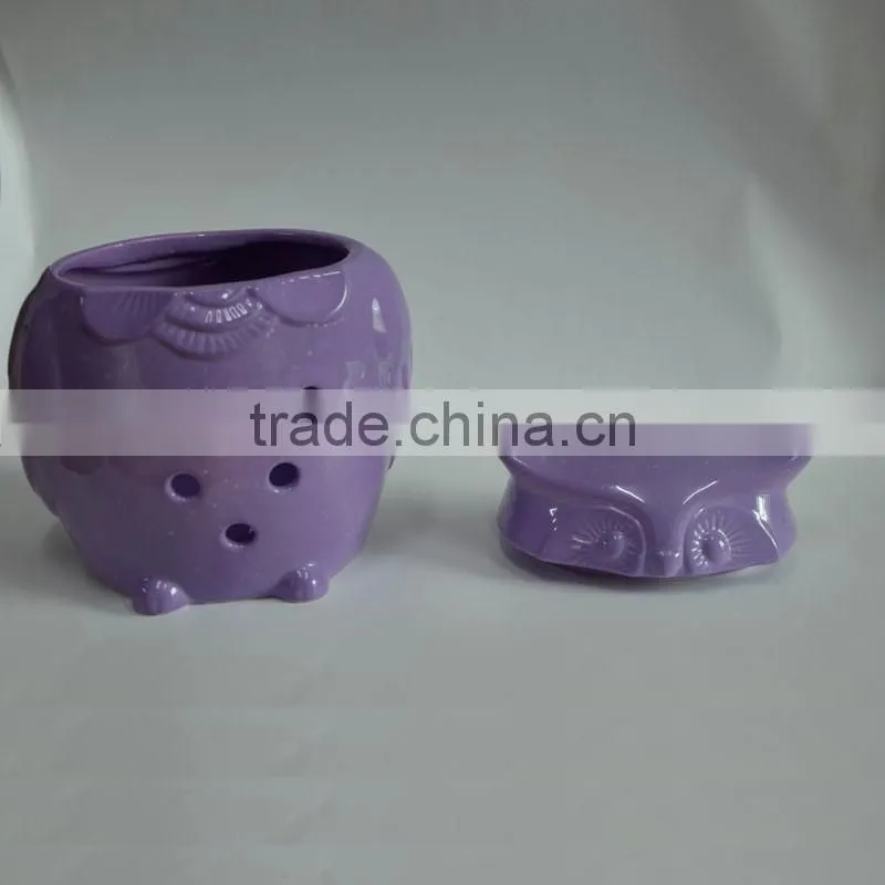 factory direct owl cookie jar ceramic storage jar with lid