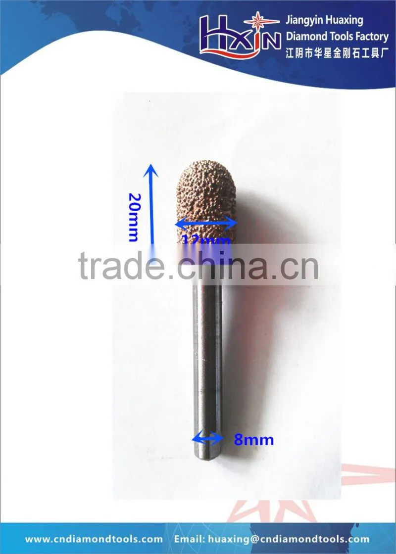 Vacuum brazed diamond mini carving grinding abrasive burrs for concrete