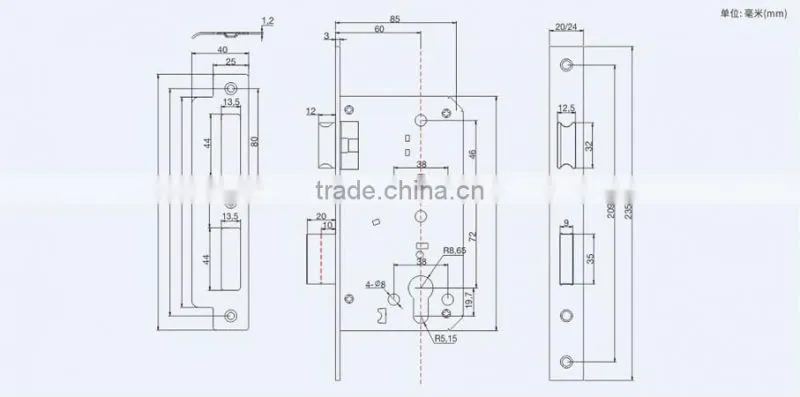 high perforance andclassic model good quality and competitive miotise lock body 60x72