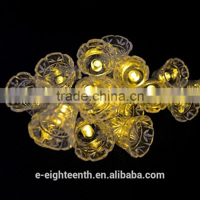 2016 Waterproof Solar powered 20LED bell shaped Fairy String Light For Wedding Party Garden Christmas Tree Decoration