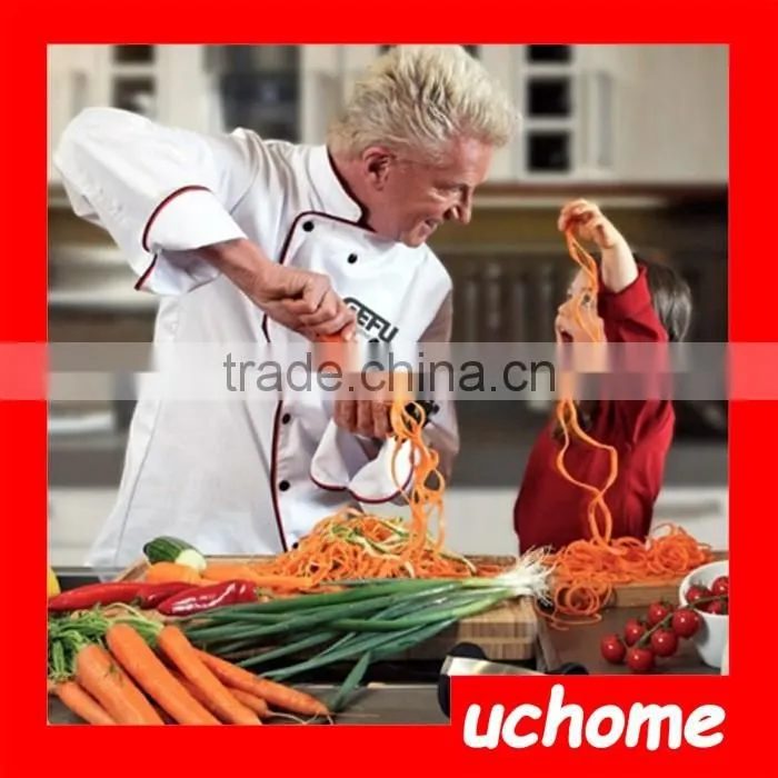 UCHOME 2017 new Spiral Vegetable Slicer/Spiral Cutter/Easy Operation Stainless Steel Vegetable Slicer