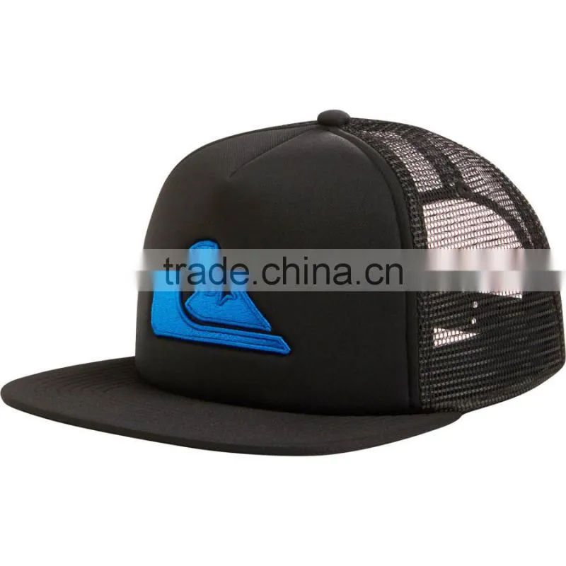 5 Panel Flat Brim Foam Embroidery Custom Mesh Snapback Hats