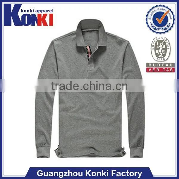 most popular printed long sleeve cotton maroon color polo shirts