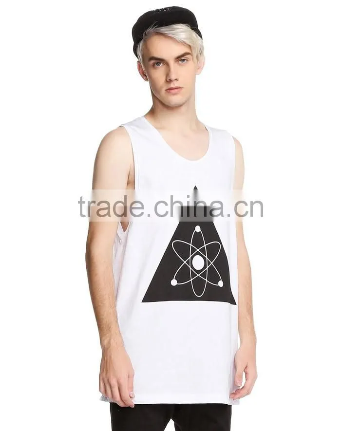 New arrival white letters printed vest for men