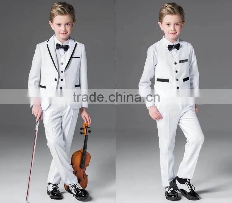 Elpa NXB0082 formal designer fancy wholesale black 3 piece white boys suits