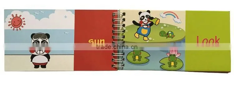 Children creative book Wire-o book board book ,children learning colors book printing 4/4C book with lamination