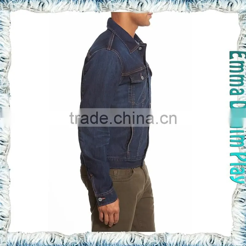 2016 Vogue Special Designer Mens Metal Copper Buttons Blue Denim Jackets Wholesale