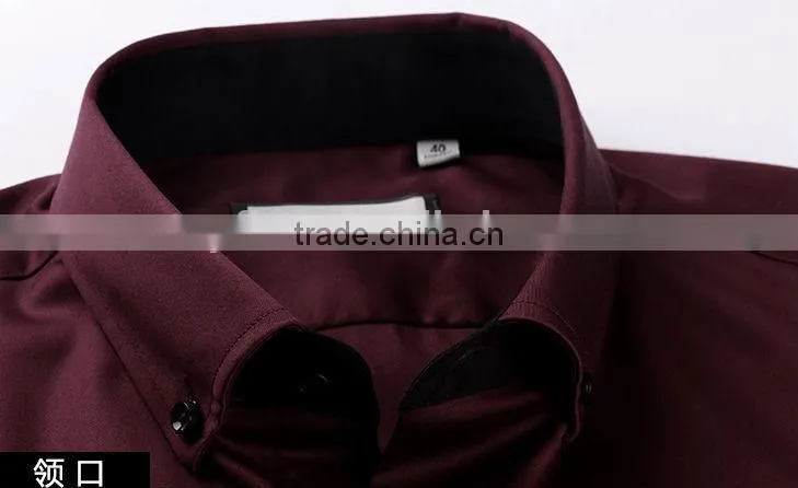 Wholesale fashion slim fit mens long sleeve dress shirts with good quality