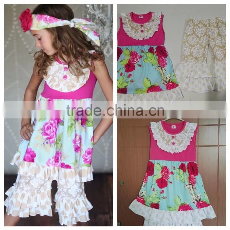 Baby Clothes Set Wholesale Cotton Ruffle Western Outfit Girls Back To School Outfit