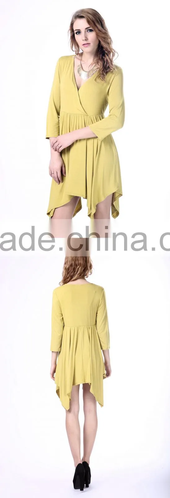 Brand design low price lady's casual block dress women clothes
