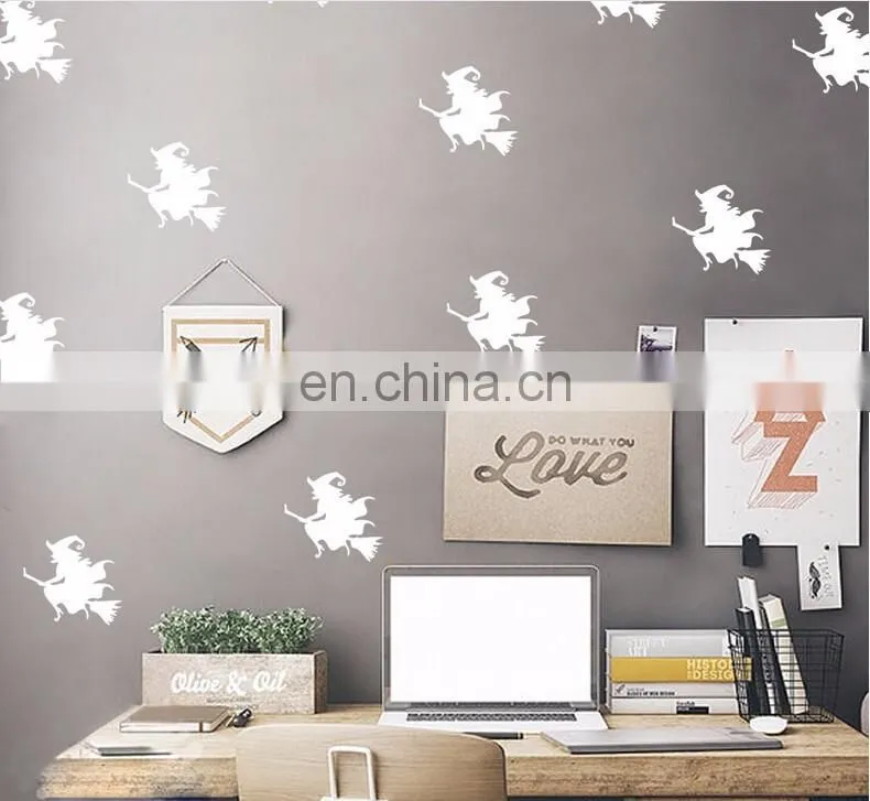 Halloween Witch Ins Style Vinyl Mini Wall Sticker Children Room Home Decoration Mural Roon Decal