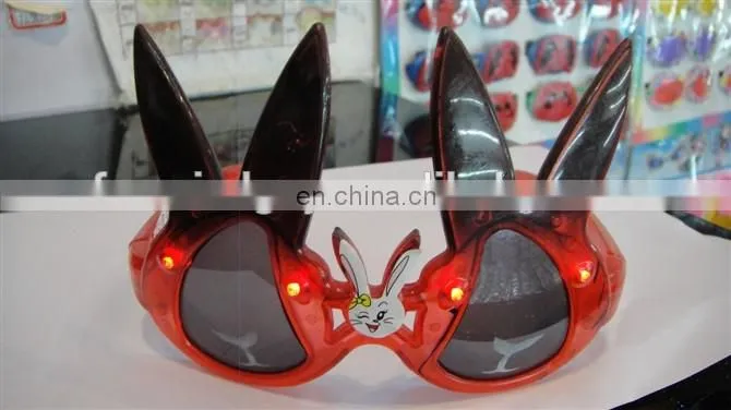 New plastic flashing light up rabbit glasses