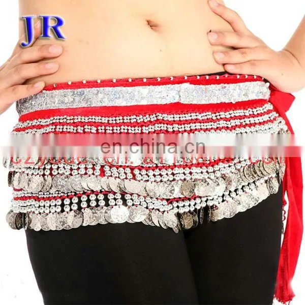 Wholesale 248 and 338 coins high velvet silver coin Belly dance hip belt Y-2007#