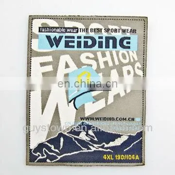 custom sports activity wear woven main label for garment