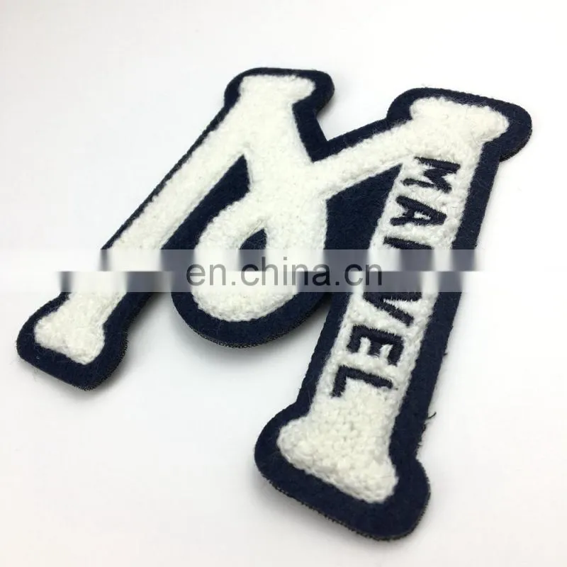 no minimum cheap numbers letters custom chenille patches