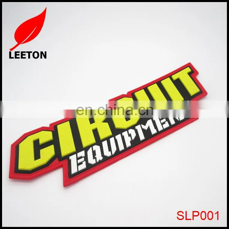 China factory custom large rubber embossed logo badge