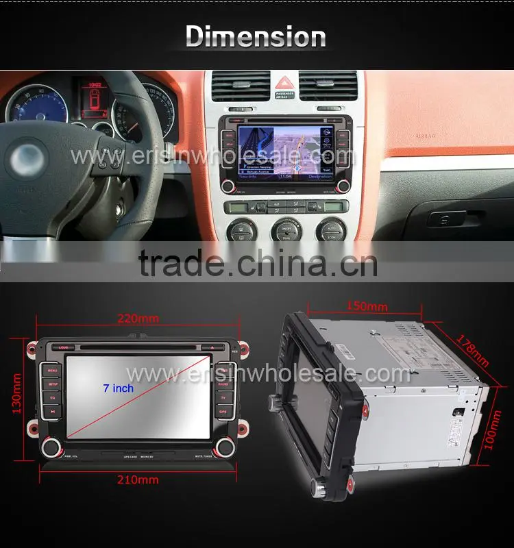 Erisin ES2698V 7 Inch 2 Din Android 4.4.4 Auto Radio Car DVD for Jetta