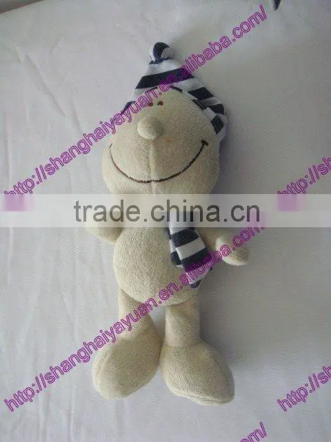Cheap stuffed plush toy with hat and scarf