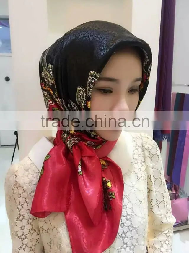 S446 Popular leisure design muslim square scarf