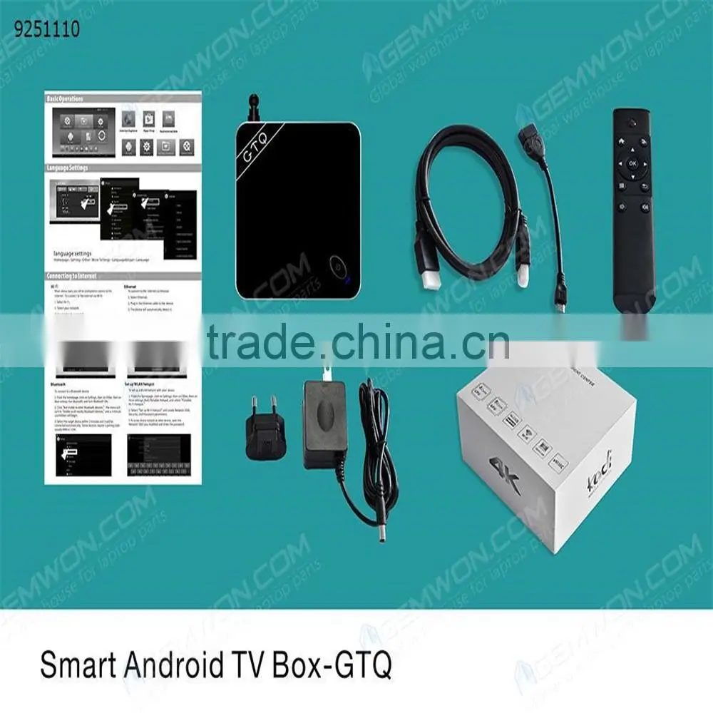 Best Price GTQ Smart TV Box Android 4.4 ,2 black color,2.4G & 5G wifi