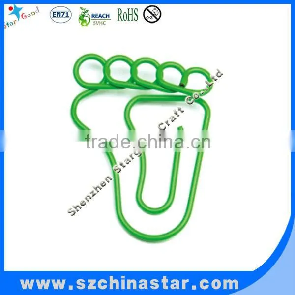 Colorful multicolor paper clips foot shape custom organ paperclip