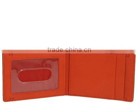 2015 fashion leather wallet hook and loop fastener