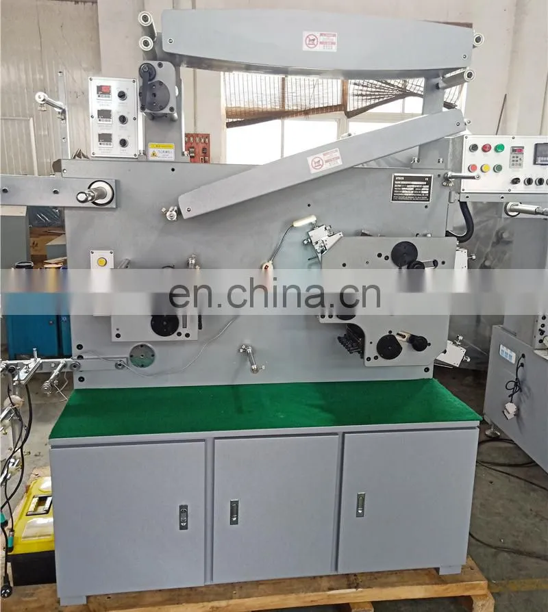 UGS31S 3 plus 1 color Automatic portable apparel clothing label flexo Printing machine, Roll to roll fabric ribbon printer