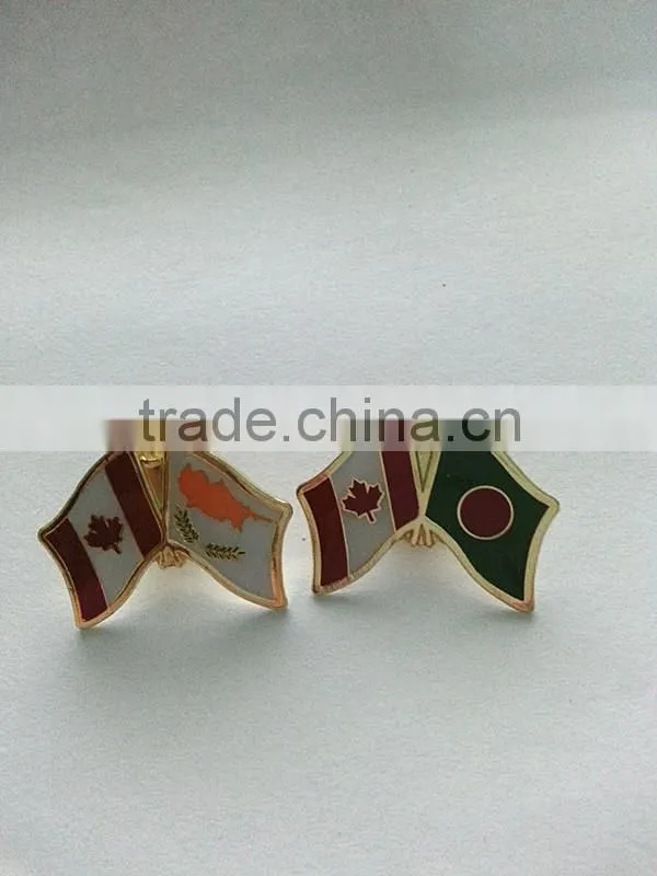 custom lapel pins/crossed flag lapel pins