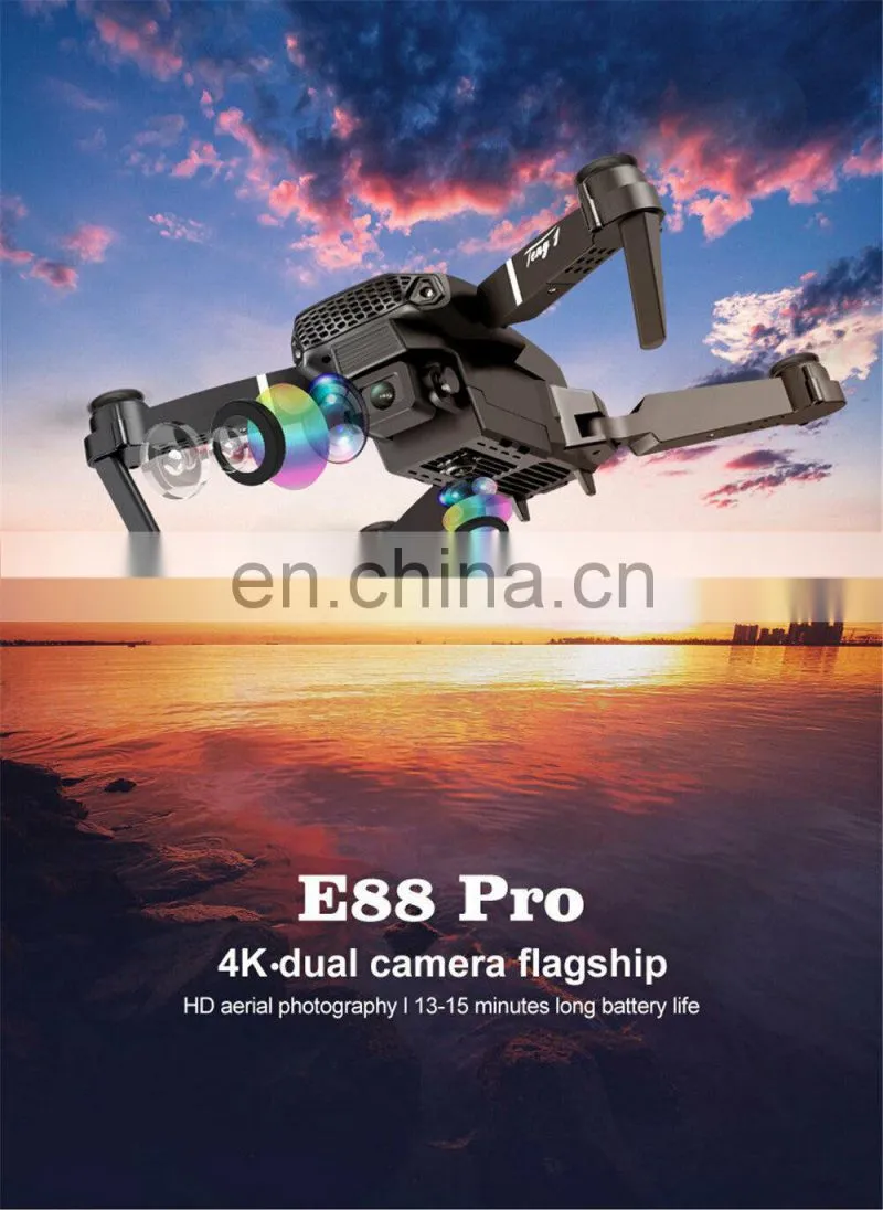 E88 drone With Wide Angle HD 4K 1080P Dual Camera Don Height Hold Wifi RC Foldable Quadcopter Dron Gift Toy