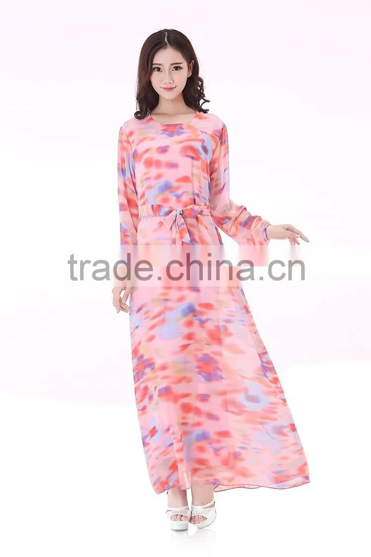 New Fashion Ladies Dress Maxi Dress Long Sleeves Casual Dress
