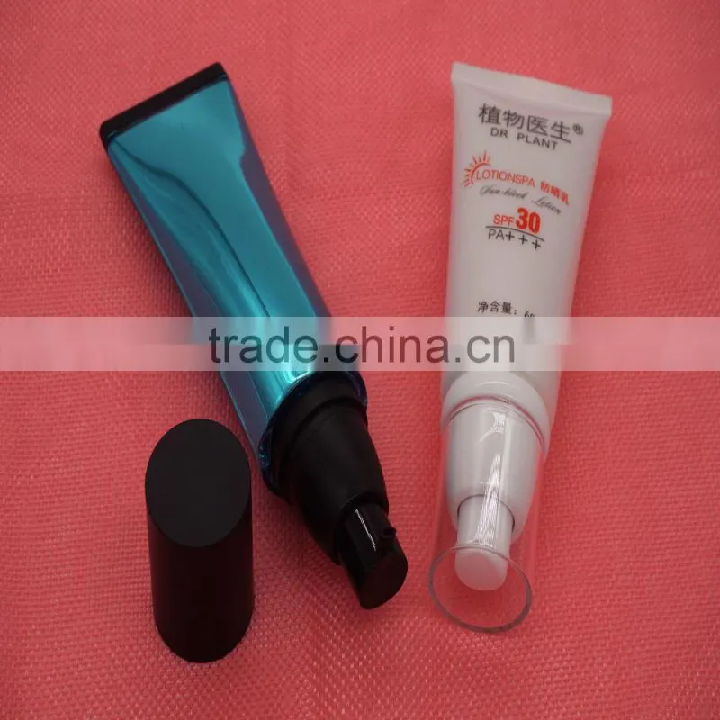 Cosmetic tubes with airless pump cap,cosmetic pump tube