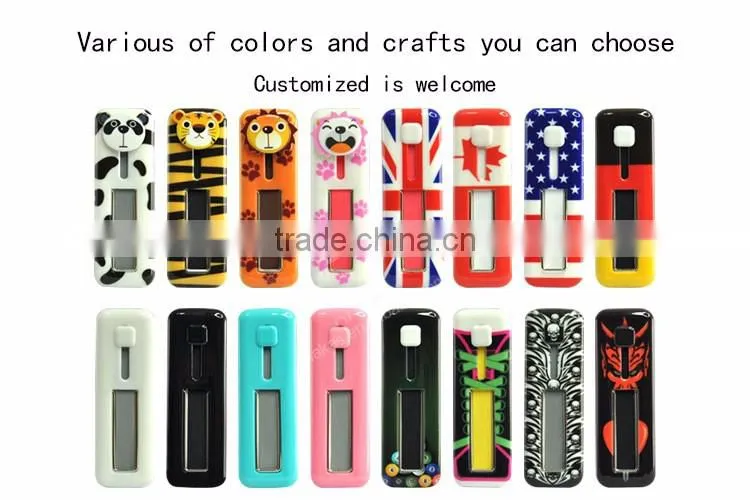 Washable U shape universal silicone adhesive Kickstand smart grip for phone