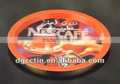 Nescafe tin tray round
