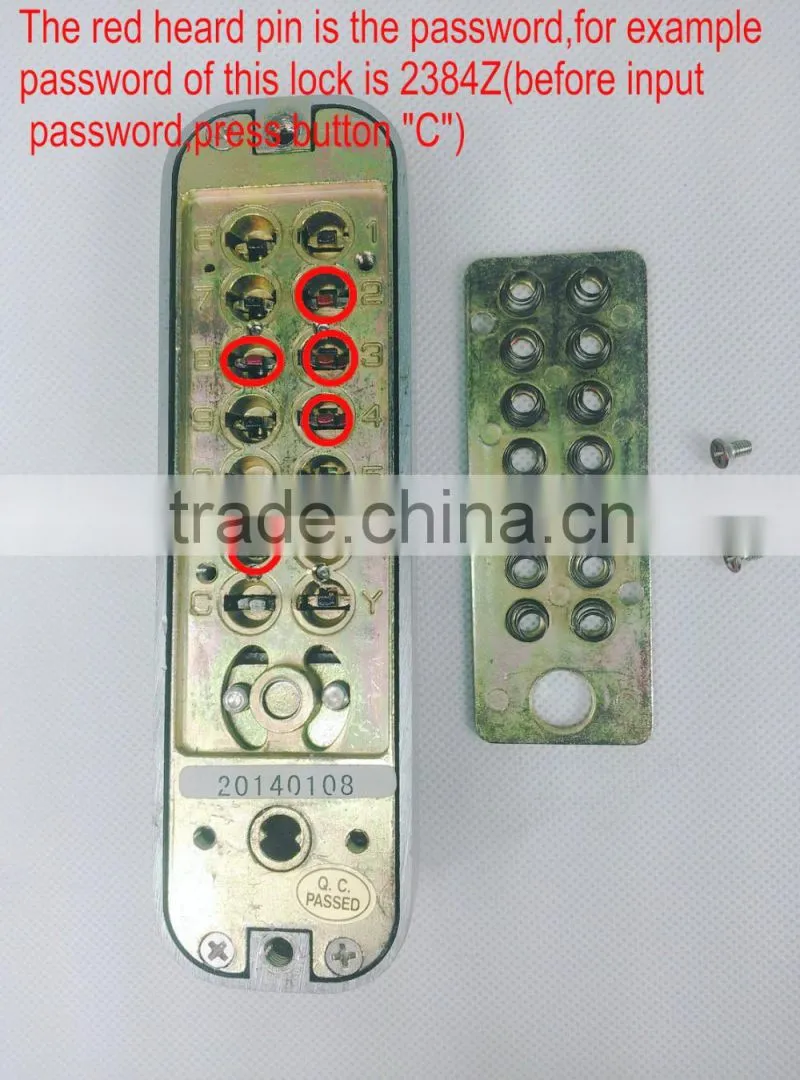 OSPON mechanical keyless entry glass door lock stain chrome OS25A