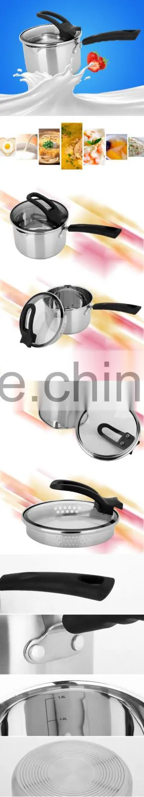 Capsuled bottom cookware aluminium cooking pots stainless steel stock pots for cooking