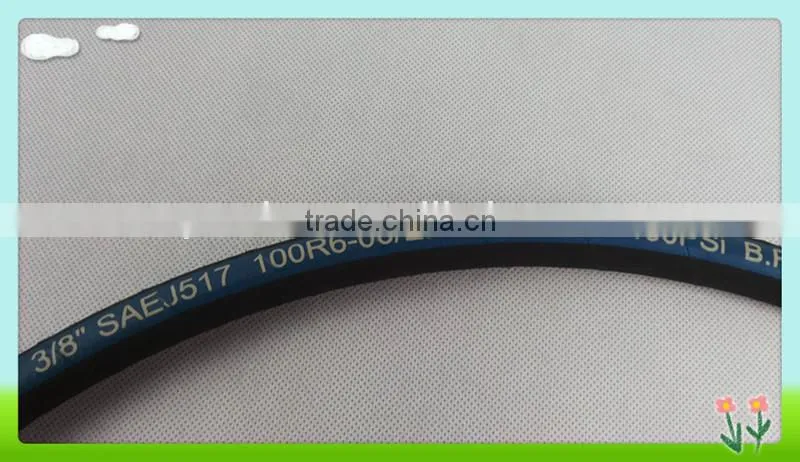 3/16" SAE 100r6 Rubber Hydraulic Hose with Single Braided Fiber