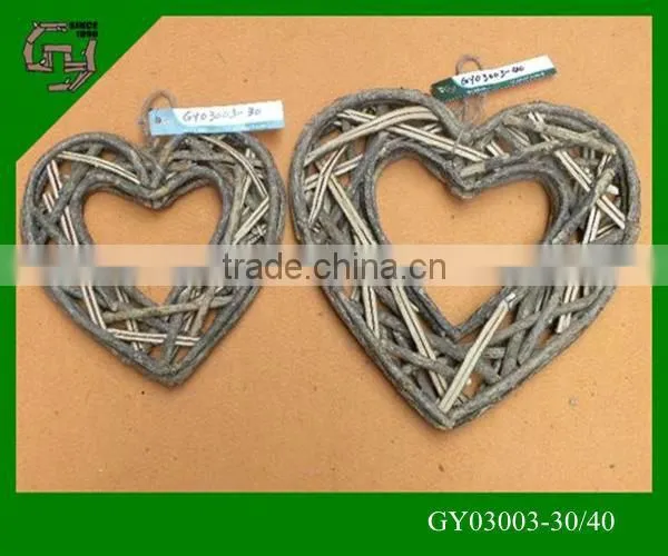 rattan garland heart shape christmas wreath