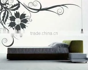 black white flower removable wall art stickers