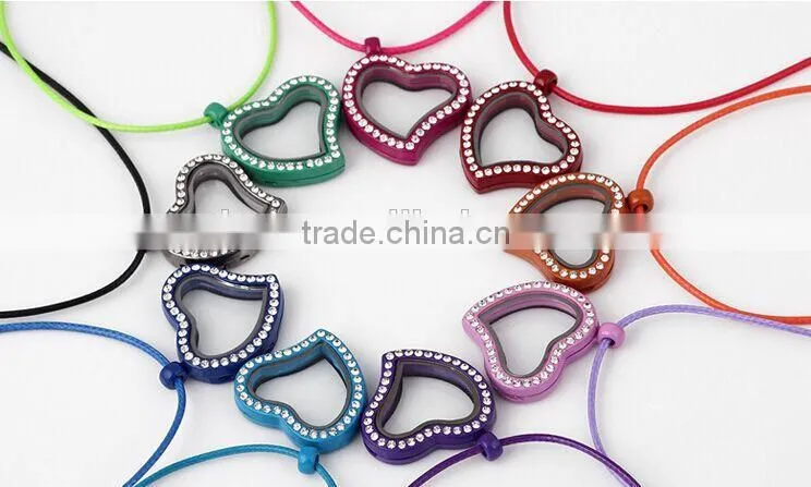 Smooth heart various locket yiwu jewelry manufacturer fashion jewelry with full crystal rhinestone