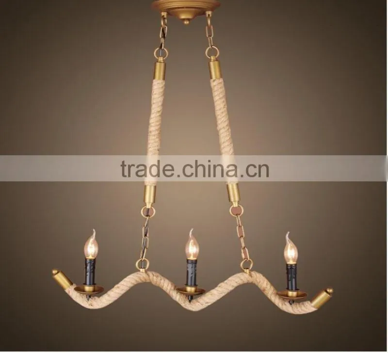 Vintage Style Hemp Rope Tyre Pendant Lighting - Hemp Rope Chandelier