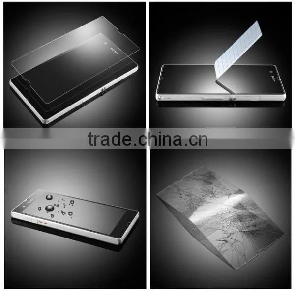 9H anti-scratch tempered glass screen protector for sony z2