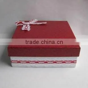 Customized paper box with ribbon