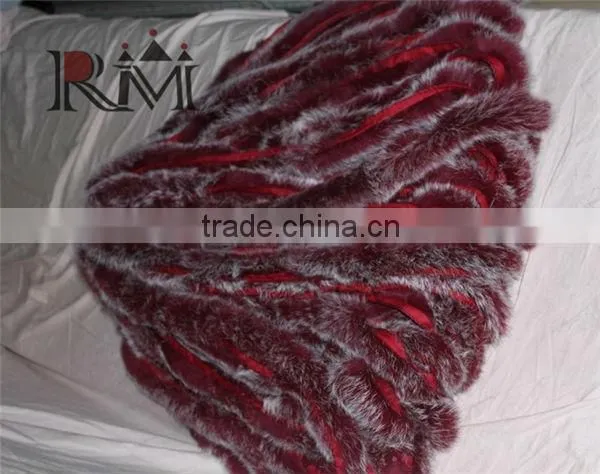 Hat accessories rabbit fur strips for hood rabbit strips