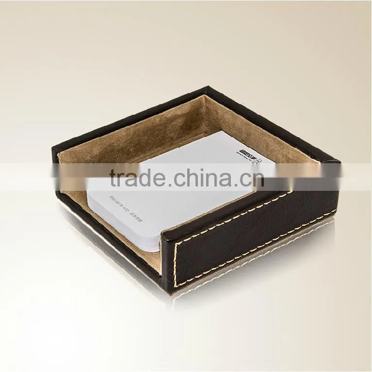 2015 New Arrival Fashion Business Office Faux Leather Notepad Box