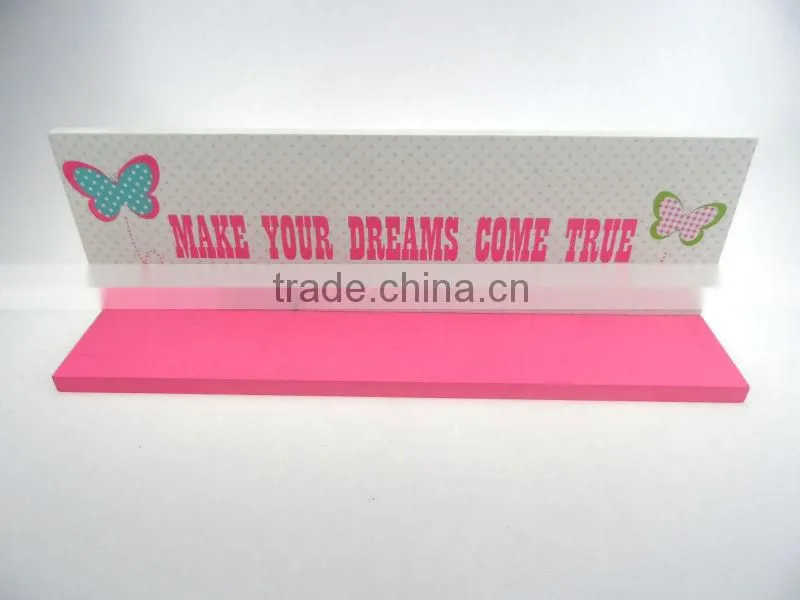 Pink Butterfly printing MDF decorative wooden wall shelf wall display shelf