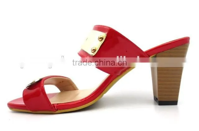 new summer middle heel lady sandals women heel slipper
